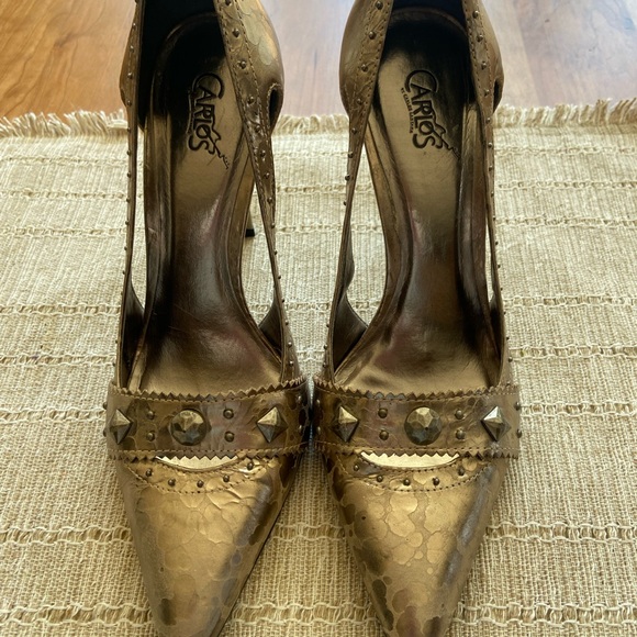 Bronze Studded Women's Heels - Picture 2 of 6